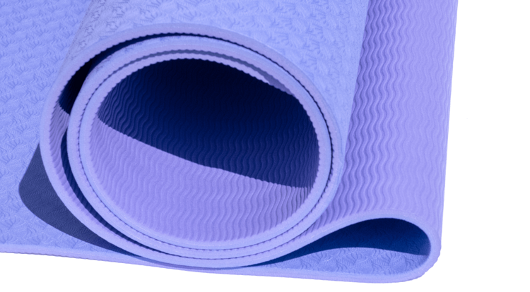 Коврик для йоги «OriginalFitTools» 6 мм двуслойный фиолетово-сиреневый