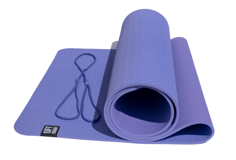Коврик для йоги «OriginalFitTools» 6 мм двуслойный фиолетово-сиреневый
