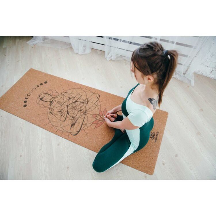 Коврик для йоги пробковый «Сила» Yogamatic